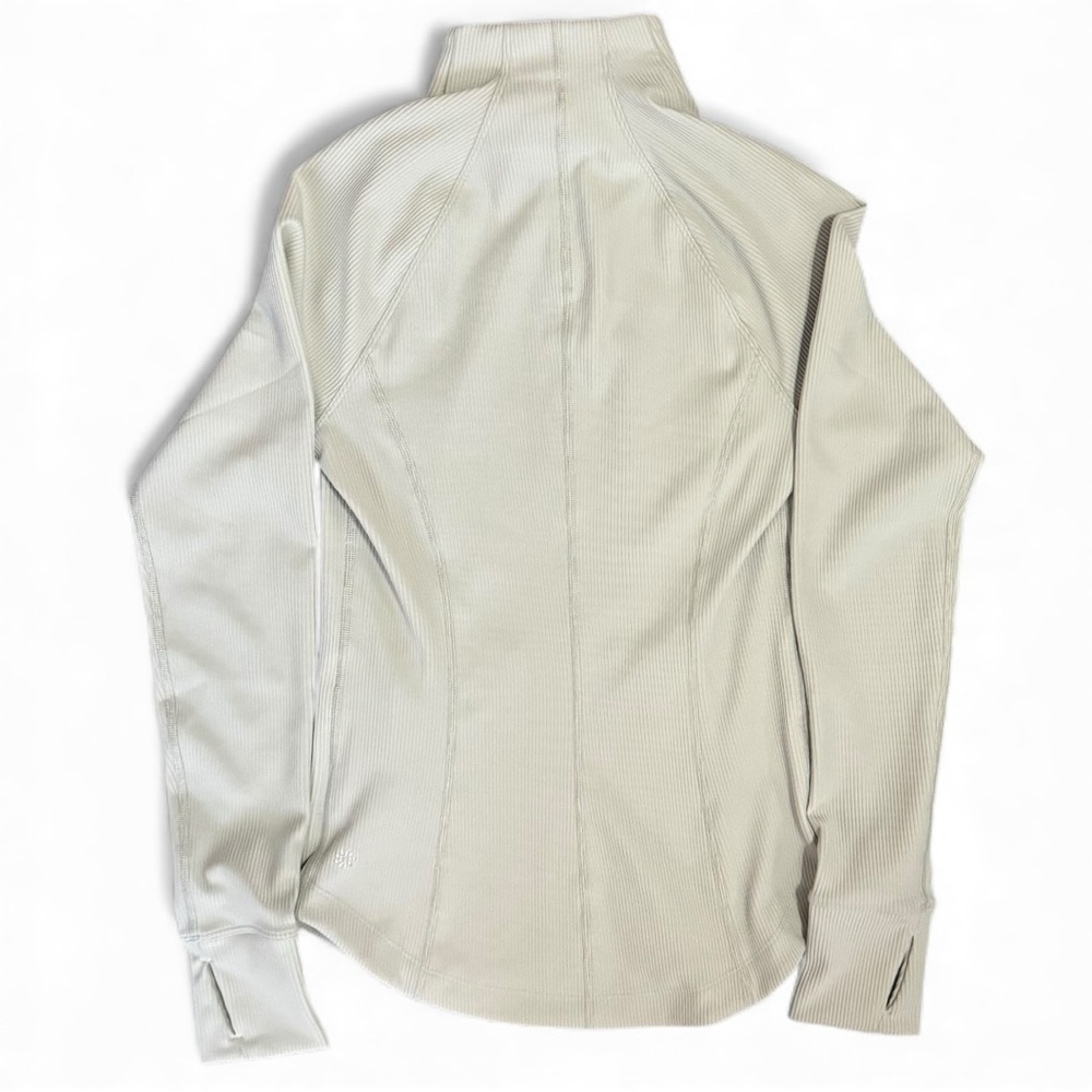 Athleta Salutation Ribbed Jacket II XS Gray Grey Zip-Up Stretch Activewear NWT - Picture 8 of 13